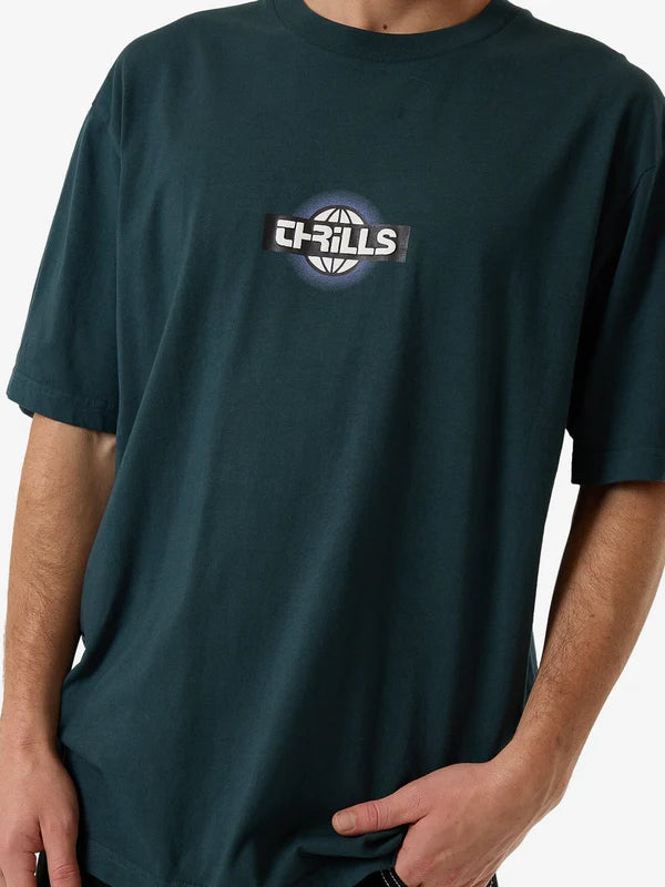 Thrills Reverb Oversize Fit Tee - Jasper Green