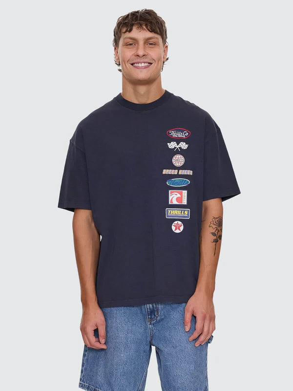 Thrills Total Service Stacked Box Fit Oversize Tee - Total Eclipse