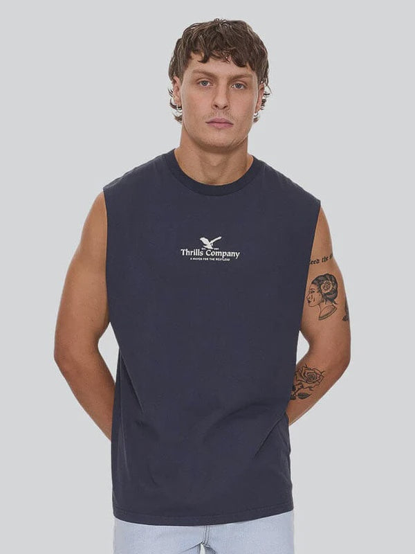 Thrills A Haven For The Restless Merch Fit Muscle Tee - Total Eclipse