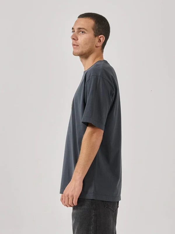 Thrills Rise Above Oversize Fit Tee- Grey Ebony