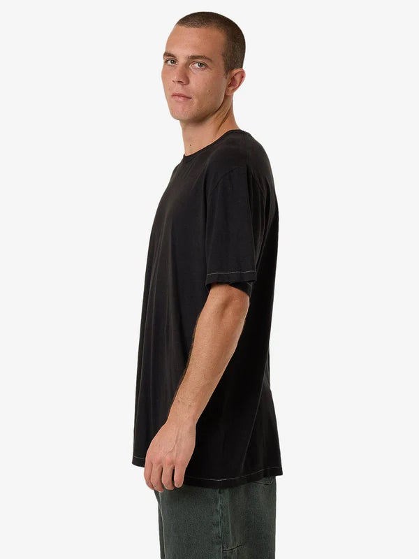 Thrills Hemp Thrills Embro Lightweight Contrast Stitch Merch Fit Tee - Black