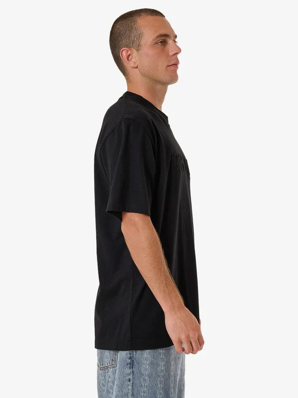 Thrills Roosevelt Emboss Oversize Fit Tee - Black