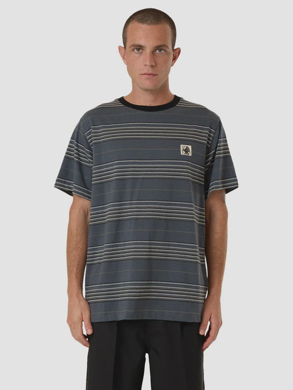 Thrills Heavy Times Stripe Merch Fit Tee - Light Petrol