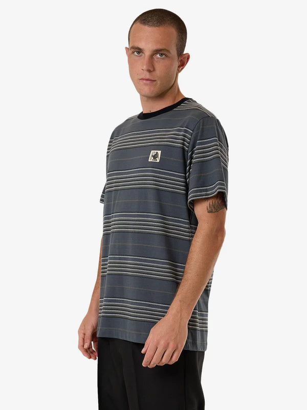 Thrills Heavy Times Stripe Merch Fit Tee - Light Petrol