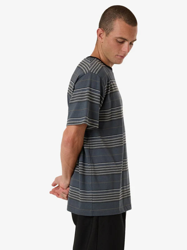 Thrills Heavy Times Stripe Merch Fit Tee - Light Petrol