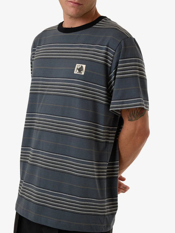 Thrills Heavy Times Stripe Merch Fit Tee - Light Petrol