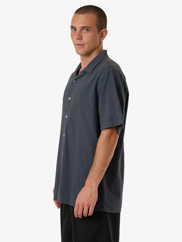 Thrills Minimal Thrills Stripe Bowling Shirt - Dark Slate