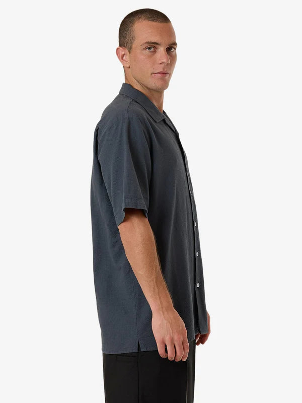 Thrills Minimal Thrills Stripe Bowling Shirt - Dark Slate