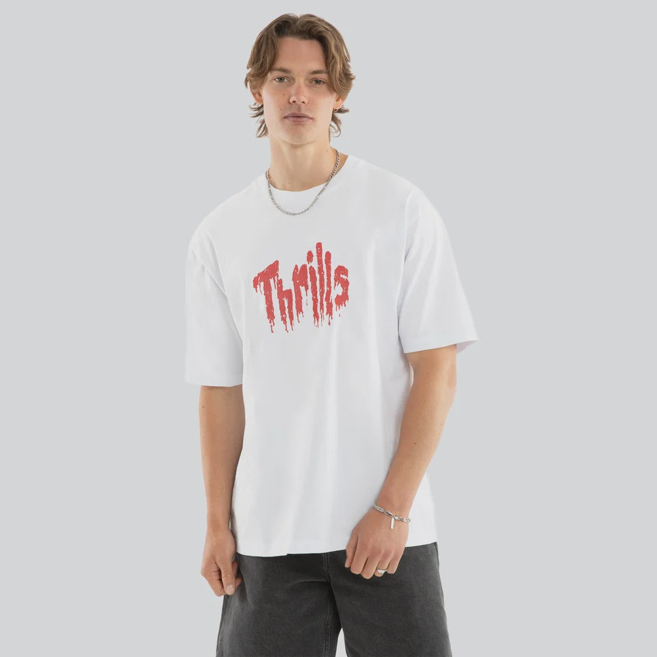 Thrills Once Bitten Twice Shy Oversize Fit Tee-White