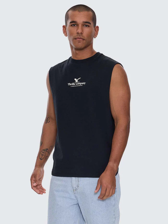 Thrills A Haven For The Restless Muscle Tee-Washed Black