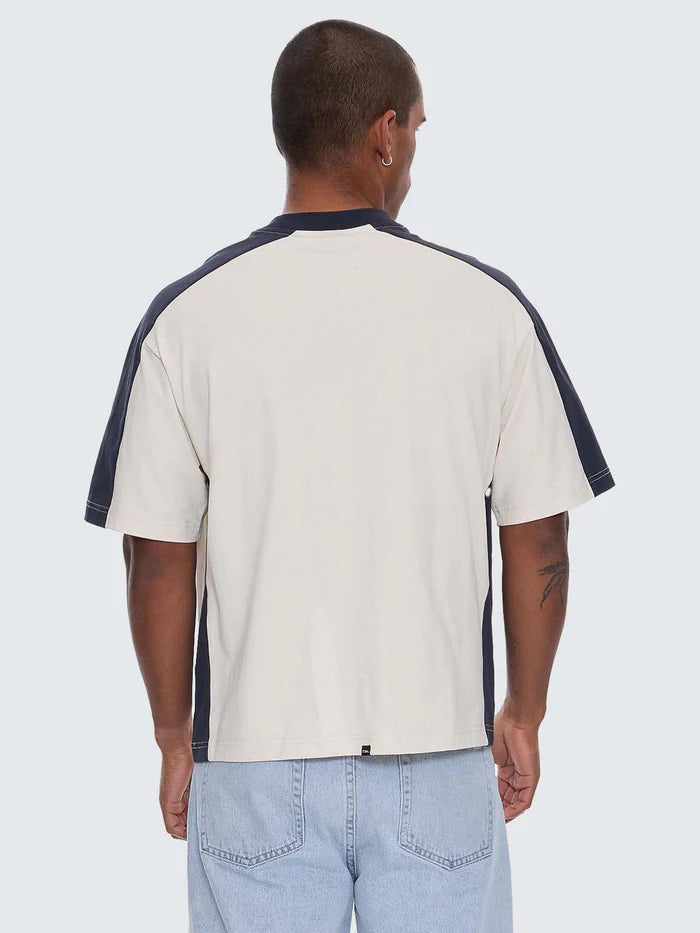 Thrills Fusion Panel Box Fit Oversize Cropped Tee-Heritage White