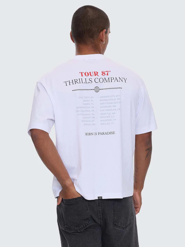 Thrills Metal And Dust Box Fit Oversize Cropped Tee-White