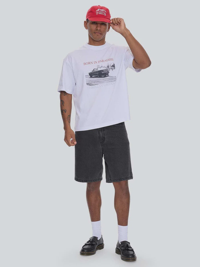 Thrills Metal And Dust Box Fit Oversize Cropped Tee-White