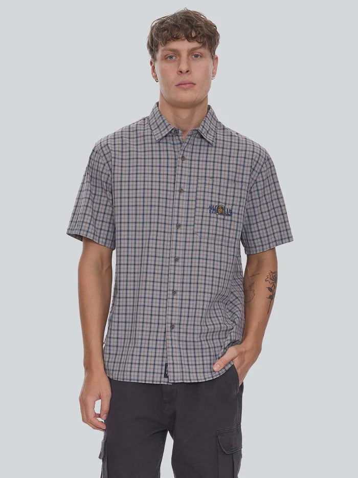 Thrills Eyes In The Grass Short Sleeve Shirt-Light Grey