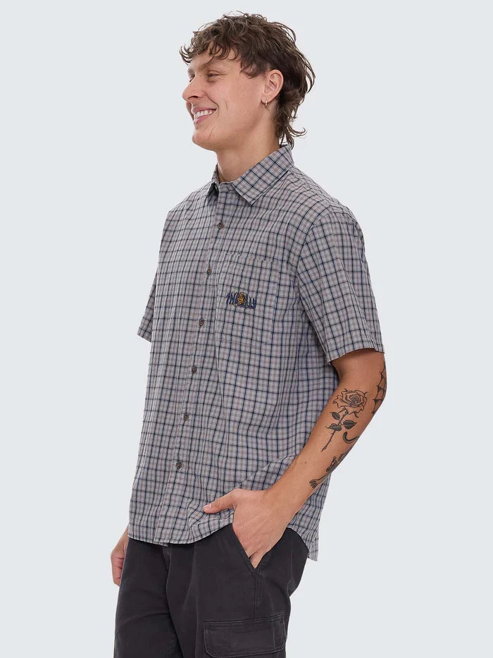 Thrills Eyes In The Grass Short Sleeve Shirt-Light Grey
