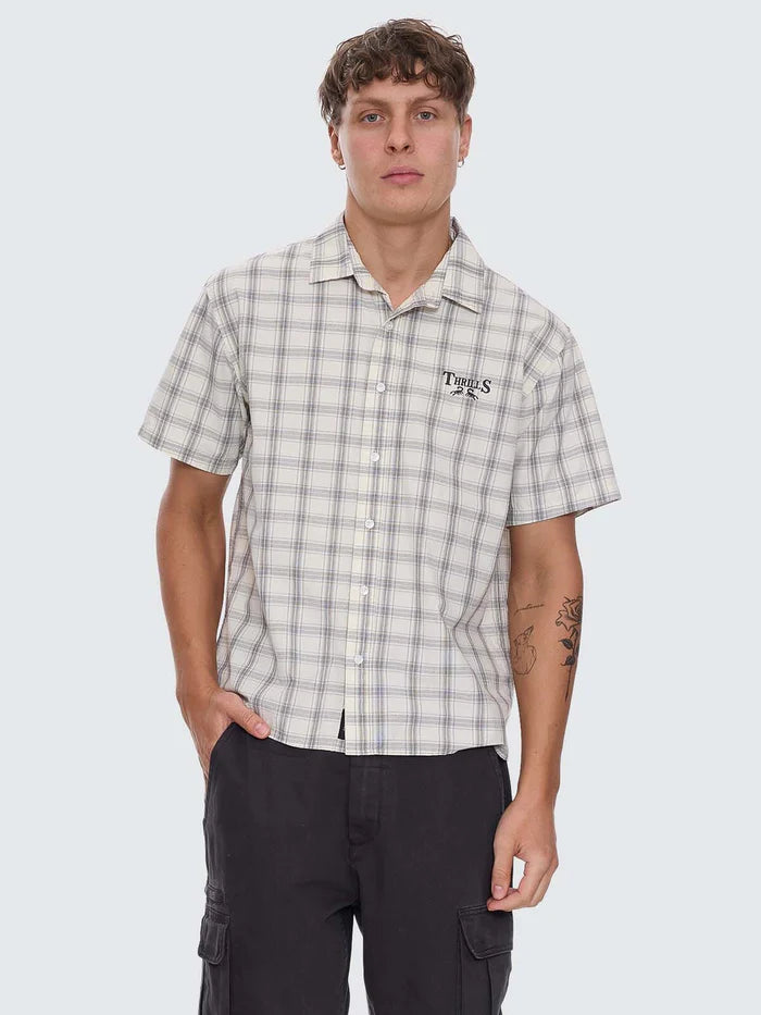 Thrills Touch The Sky Check Short Sleeve Shirt-Heritage White