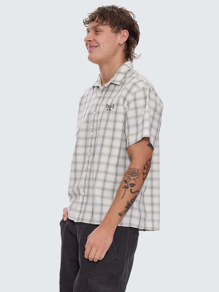 Thrills Touch The Sky Check Short Sleeve Shirt-Heritage White