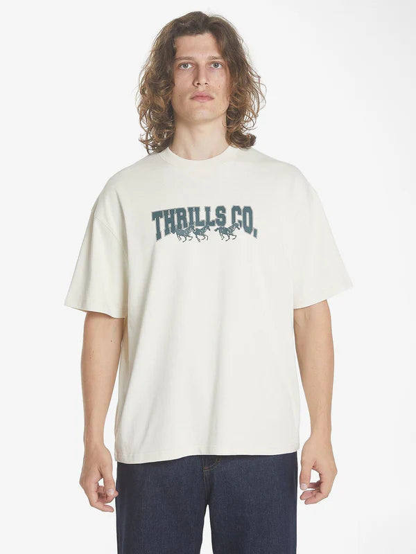 Thrills Chariot Rides On Box Fit Oversize Tee- Heritage White