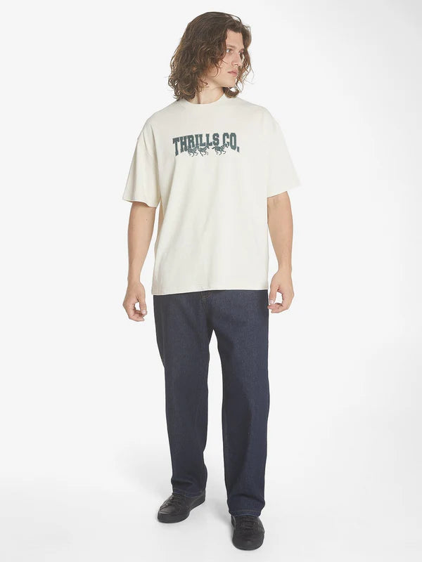 Thrills Chariot Rides On Box Fit Oversize Tee- Heritage White