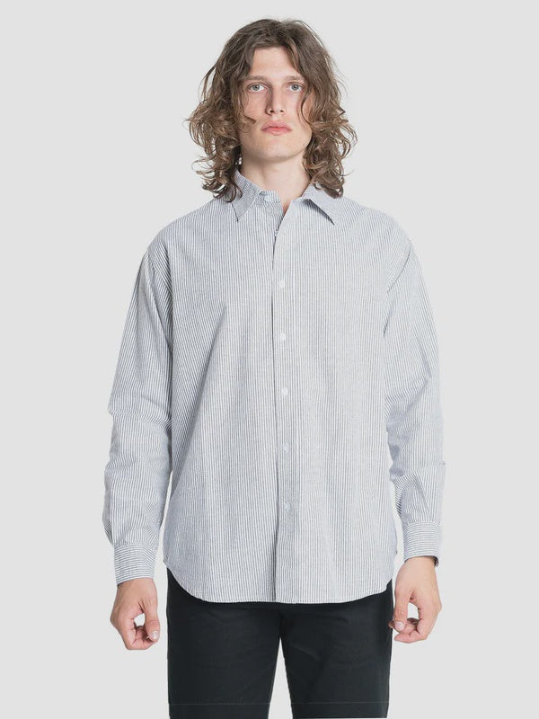 Thrills Occasions Long Sleeve Shirt- Chestnut Stripe