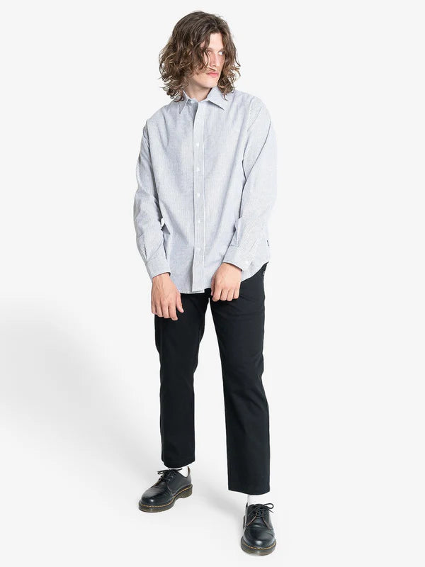 Thrills Occasions Long Sleeve Shirt- Chestnut Stripe