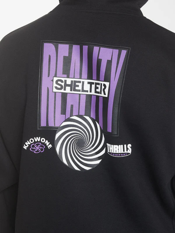 Thrills Shelter Reality Slouch Pull On Hood - Black