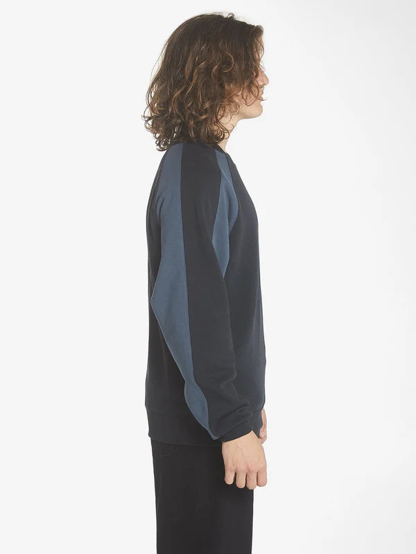 Thrills Sphere Oversize Raglan Crew - Washed Black