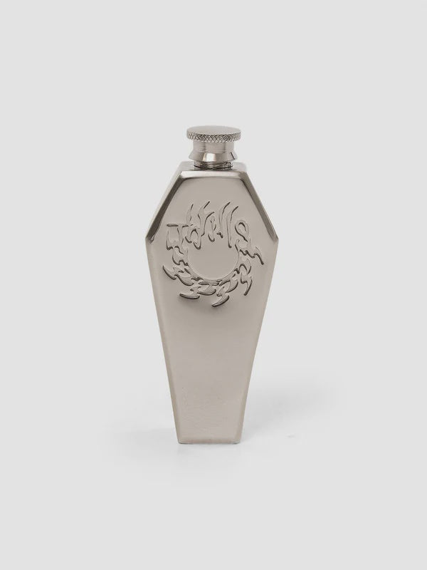 Thrills Coffin Flask - Antique Silver