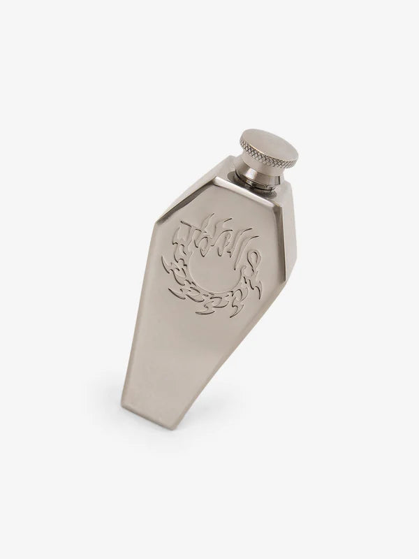 Thrills Coffin Flask - Antique Silver