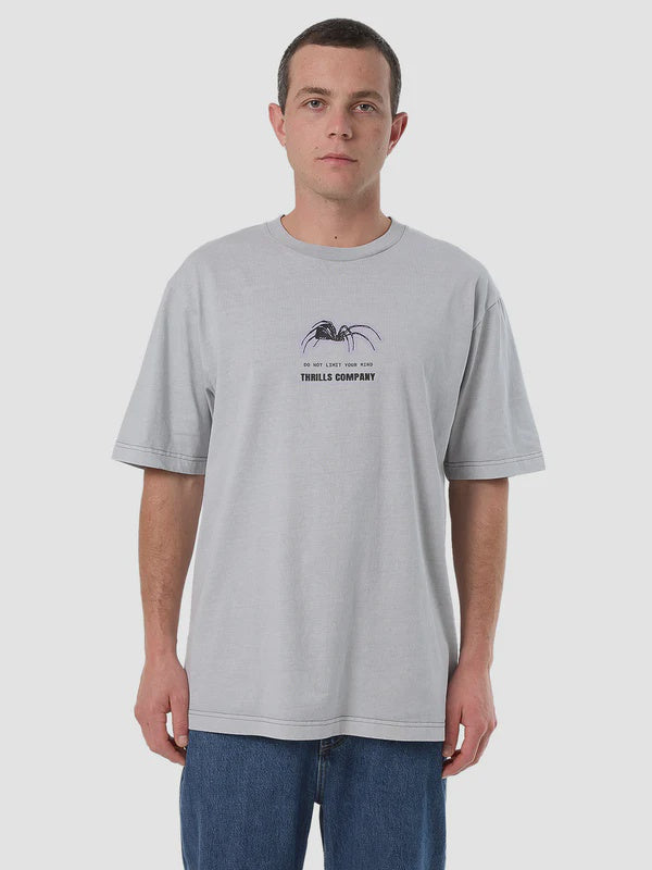 Thrills Do Not Limit Your Mind Oversize Fit Tee - Glacier Grey