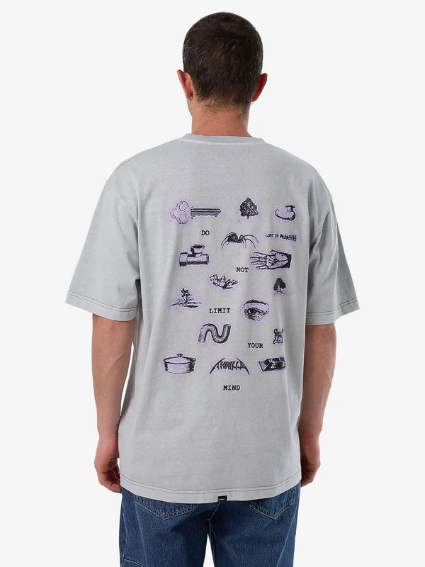 Thrills Do Not Limit Your Mind Oversize Fit Tee - Glacier Grey