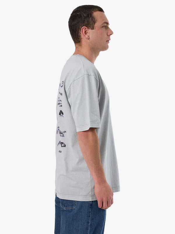 Thrills Do Not Limit Your Mind Oversize Fit Tee - Glacier Grey