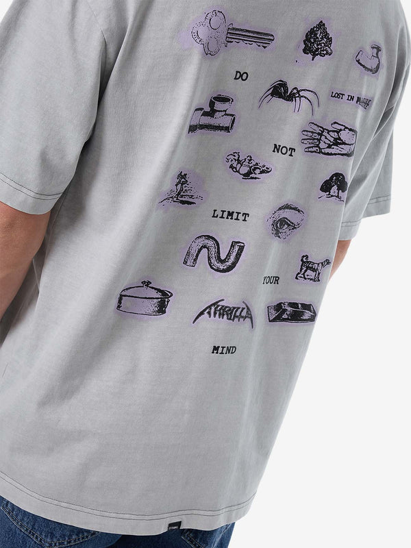 Thrills Do Not Limit Your Mind Oversize Fit Tee - Glacier Grey