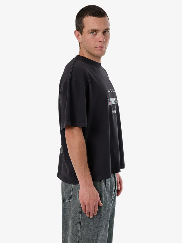 Thrills Adorned In Nature Box Fit Oversize Short Tee - Faded Black