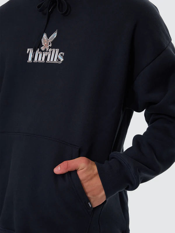 Thrills Strength & Glory Slouch Pull On Hood - Twilight Black