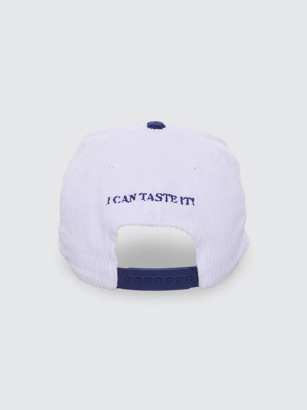 Thrills When It Hits Your Lips 5 Panel Cap - White/Blue