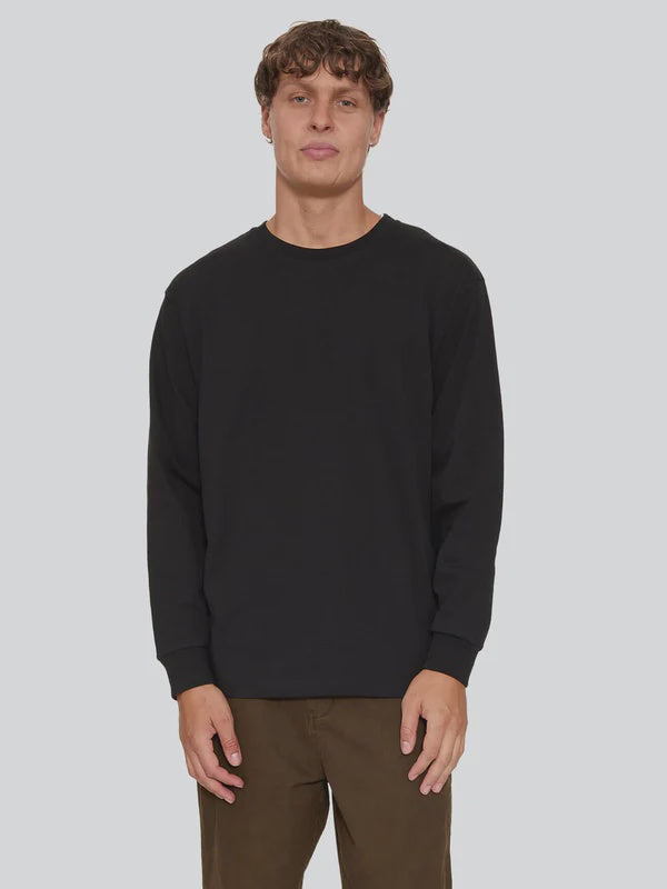 Thrills Military Oversize Long Sleeve Tee - Black