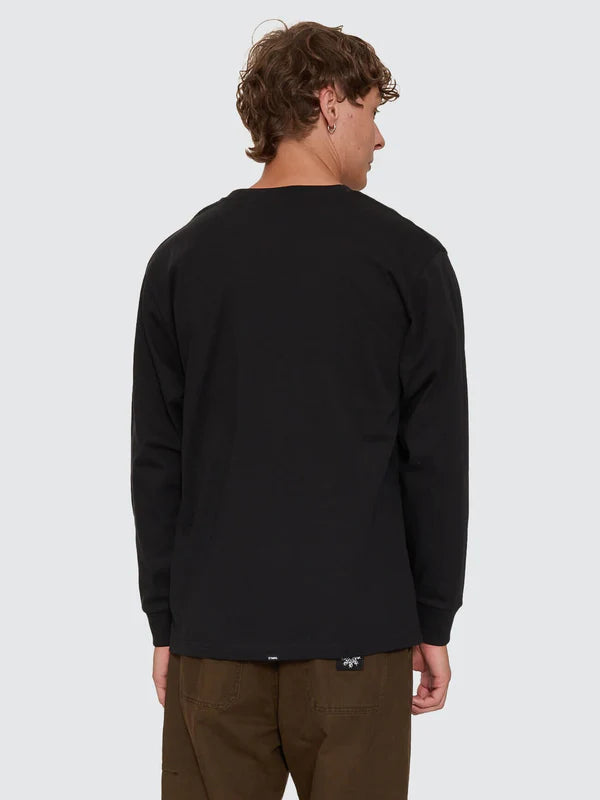 Thrills Military Oversize Long Sleeve Tee - Black