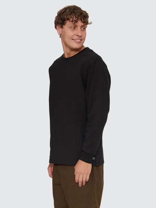Thrills Military Oversize Long Sleeve Tee - Black
