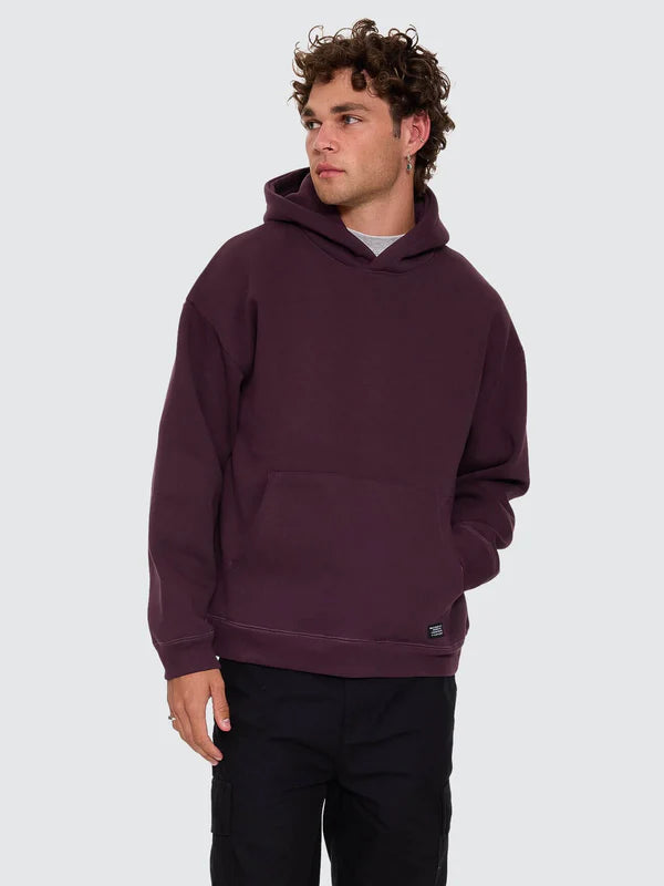 Thrills Military Slouch Pull On Hood - Aubergine