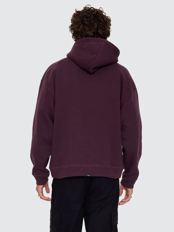 Thrills Military Slouch Pull On Hood - Aubergine