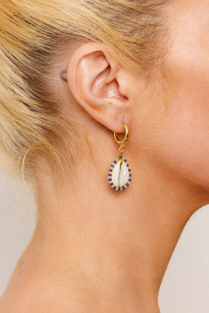 The Wolf Gang Bibi Earring- Brown/Aqua