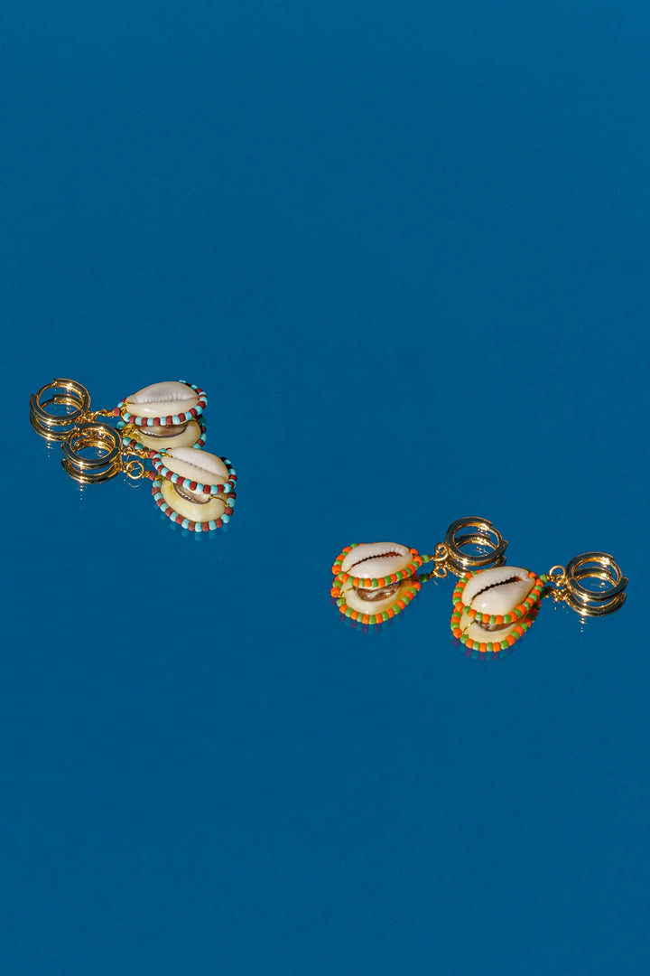 The Wolf Gang Bibi Earring- Brown/Aqua