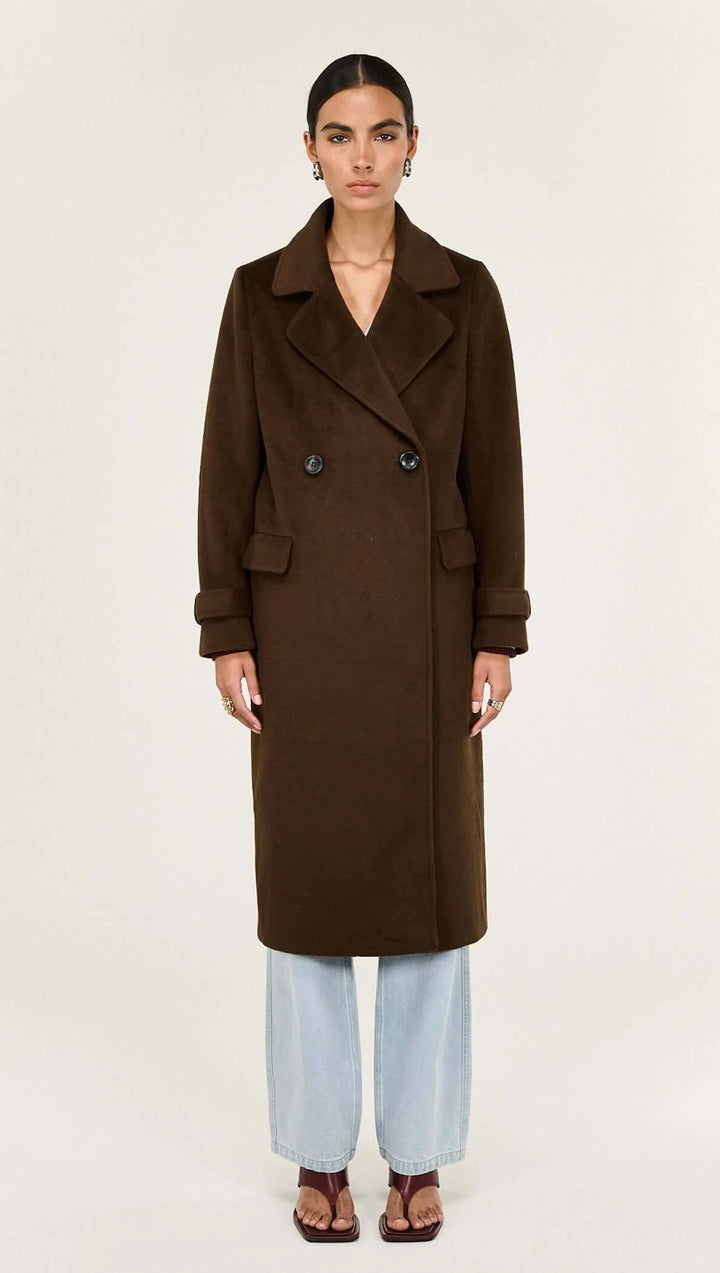 Staple The Label Irena Coat - Chocolate