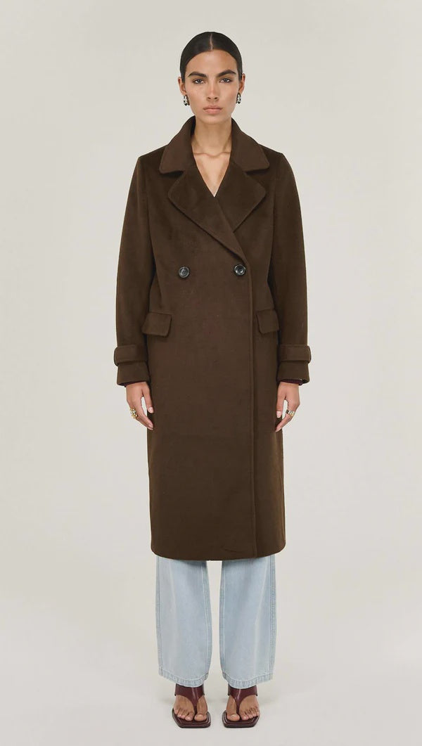 Staple The Label Irena Coat - Chocolate
