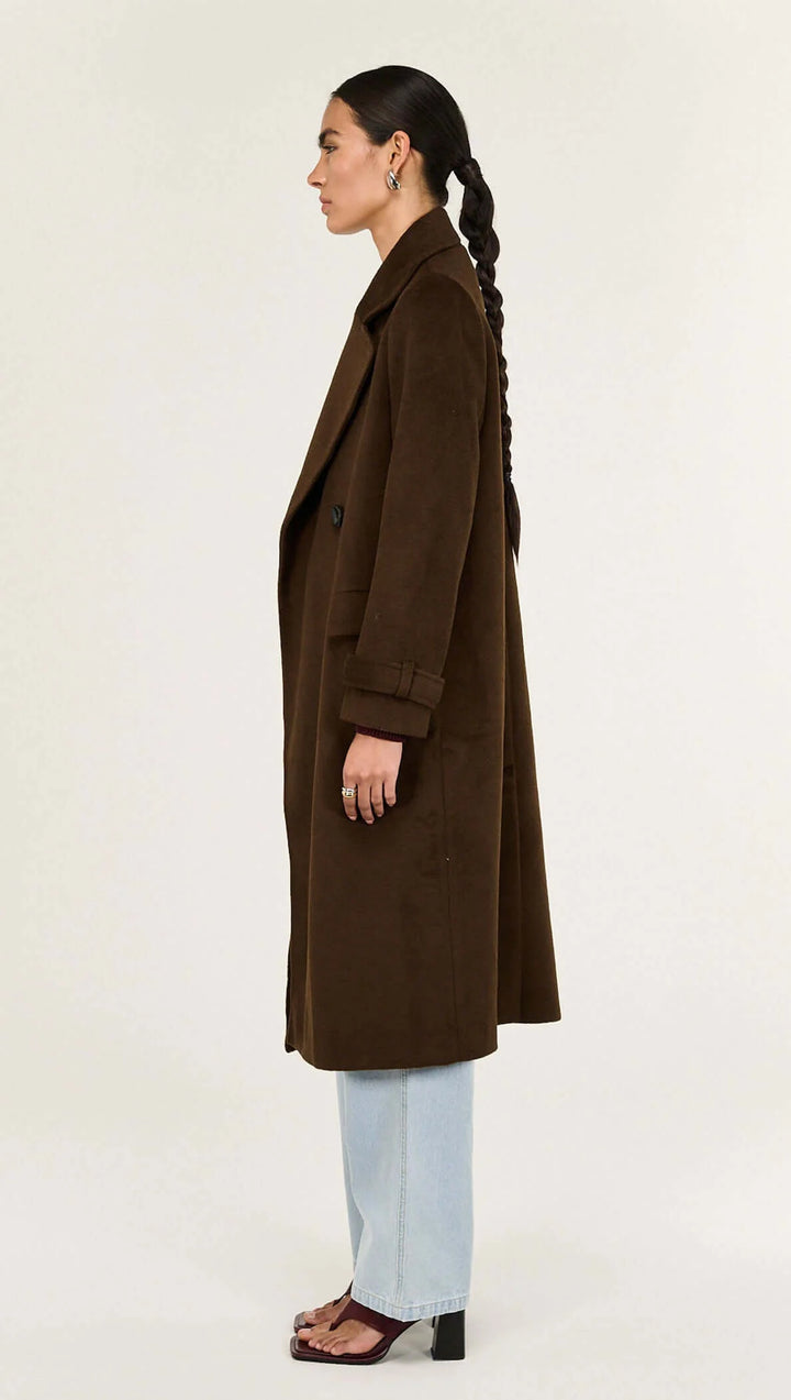 Staple The Label Irena Coat - Chocolate