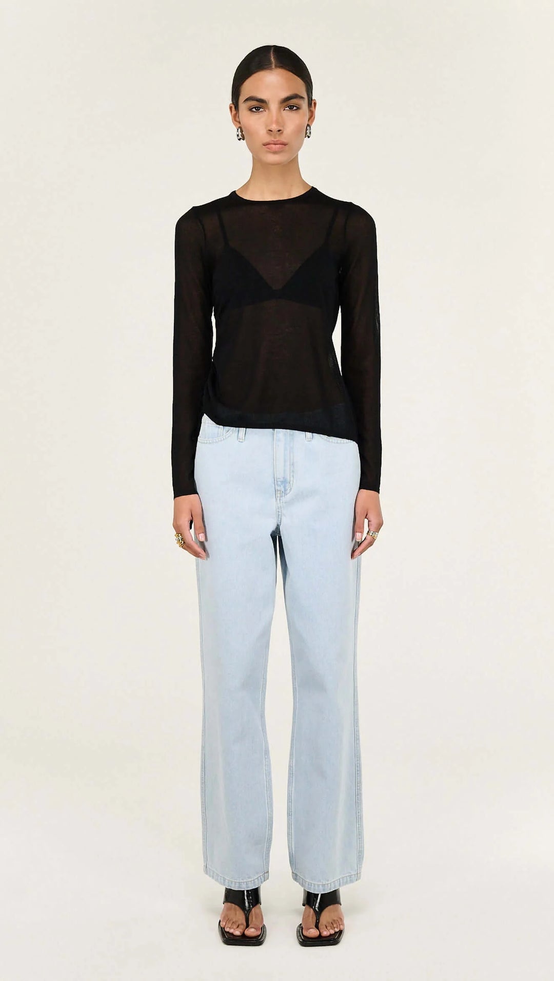 Staple The Label Leni Drawstring Sheer Knit - Black