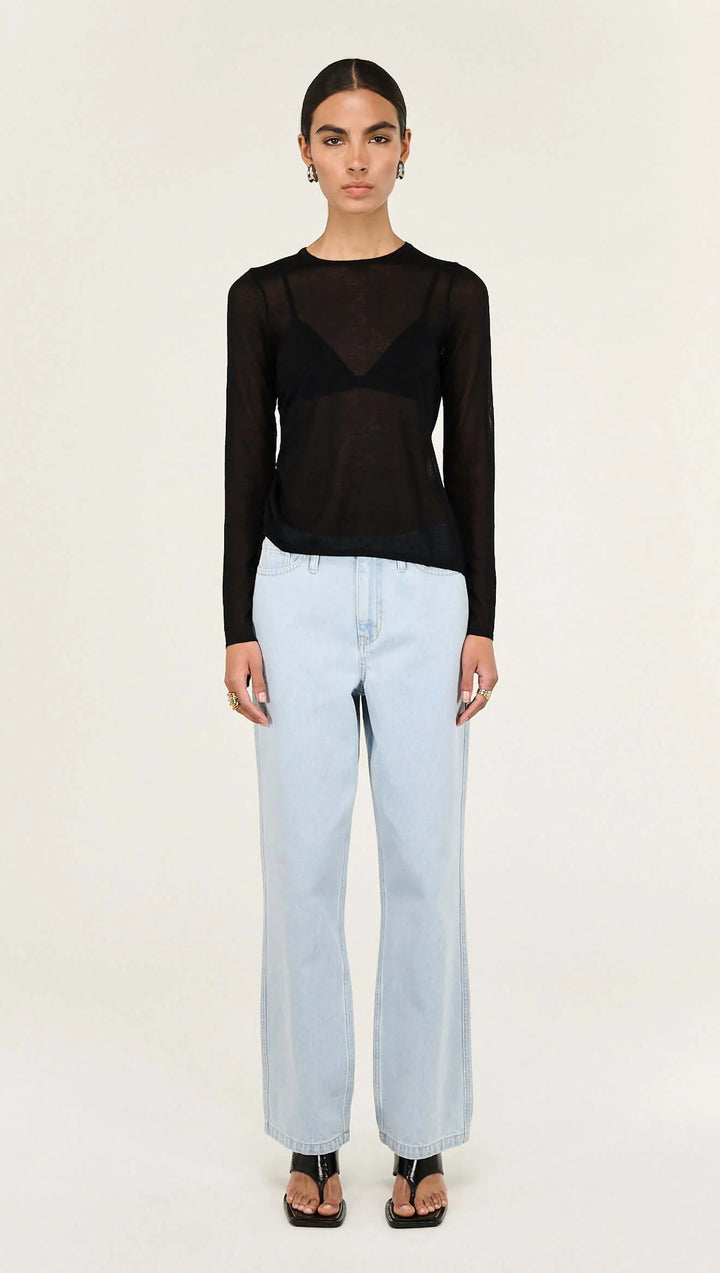 Staple The Label Leni Drawstring Sheer Knit - Black