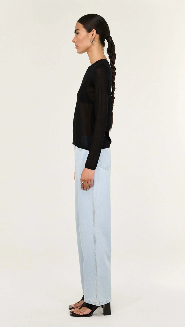 Staple The Label Leni Drawstring Sheer Knit - Black