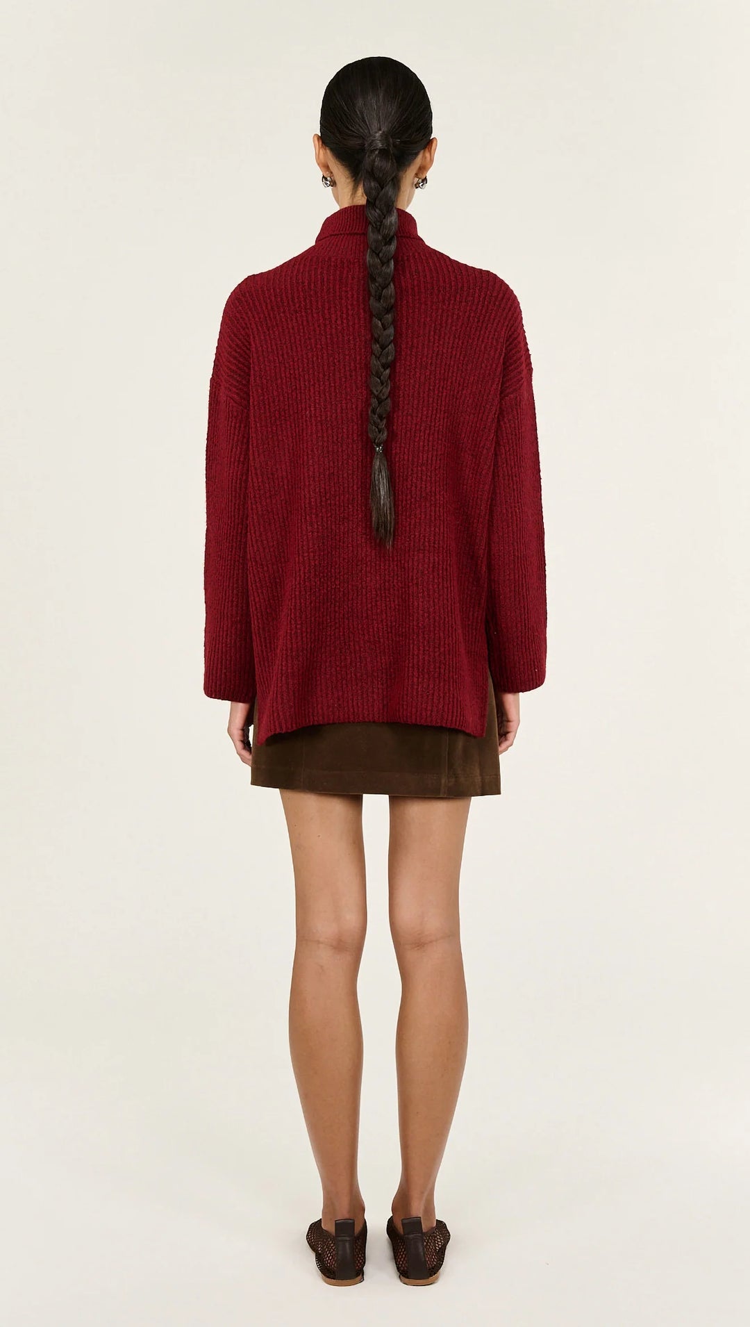 Staple The Label Sabine Roll Neck Jumper - Dark Red